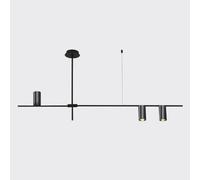 metà Secolo 3 Luci Lampadario Moderno Plafoniera Nero Semi Incasso Lampada A Sospensione Lampada A Sospensione Contemporanea Finitura Nera Opaca per Soggiorno Studio, Black, B