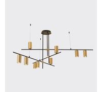 metà Secolo 3 Luci Lampadario Moderno Plafoniera Nero Semi Incasso Lampada A Sospensione Lampada A Sospensione Contemporanea Finitura Nera Opaca per Soggiorno Studio, Gold, C