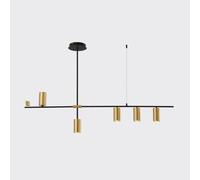 metà Secolo 3 Luci Lampadario Moderno Plafoniera Nero Semi Incasso Lampada A Sospensione Lampada A Sospensione Contemporanea Finitura Nera Opaca per Soggiorno Studio, Gold, A