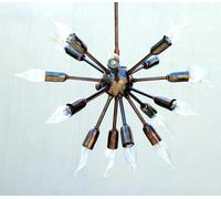 Metà Secolo Design 16 Braccio Ottone Lampadario Antico Finire Sputnik Decor Luce