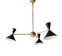 Metà Secolo Moderno Crudo Ottone Sputnik Lampadario 6 Luce Armatura