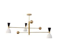 Metà Secolo Moderno Crudo Ottone Sputnik Luce Lampadario 3 Bracci Diablo