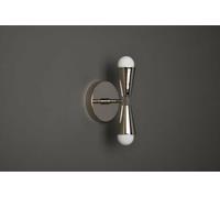 Metà Secolo Moderno Industriale Cono Cover Applique Luce 2 Braccio Ottone Luce