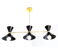 Metà Secolo Moderno Luce Italiano Sputnik Lampadario 3-Black Tonalità Elegante