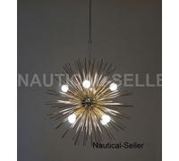 Metà Secolo Moderno Ottone Sputnik Riccio Lampadario 8 Luce Decorazione Natale