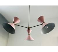 Metà Secolo Monarca 3 Braccio 6 Luce Ottone Stilnovo Ciondolo - Moderno Sputnik