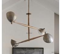 Metà Secolo Ottone Antico Sputnik Lampadario Vintage Stilnovo Italiano 2 Tier