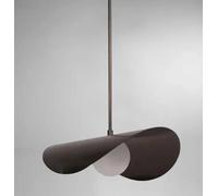 Metà Secolo Ottone Curvo Paralume Soffitto Lampada Luce Singolo Bracci Ciondolo