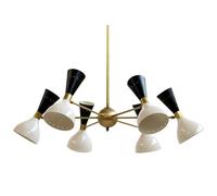 Metà Secolo Ottone Diablo Lampadario 6 Bracci Italiano Stilnovo Sputnik 12 Luci