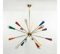 Metà Secolo Stile Luce Decorazione Splendido Colorato Braccia Ottone Sputnik