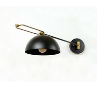 Metà Secolo Vintage Industriale Lampada Regolabile Muro Luce Finitura Nera