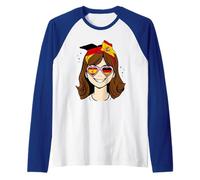 metà Tedesco Mezzo Spagnolo Bambina, Spagna Italia Ragazze Maglia con Maniche Raglan