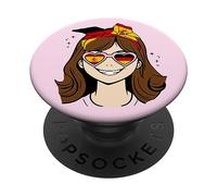 Metà Tedesco Mezzo Spagnolo Bambina, Spagna Italia ragazze PopSockets PopGrip Adesivo