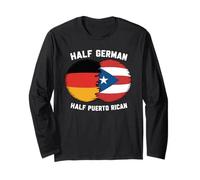 metà Tedesco Portoricano Germania Portorico Bandiere Boricua Maglia a Manica