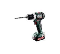 metabo 601038500 601038500-Trapano Avvitatore Senza spazzole a Batteria 12 V/2 x 2,0 Ah Li-Ion PowerMaxx BS 12 BL con Valigetta, Nero, Verde, Rosso, Argento