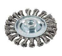 METABO 626770000 - Cepillo de alambre de acero templado espesor 0,5 mm diámetro 100 mm con anillo de enfriamiento fijación M-14