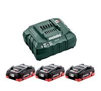 Metabo 685132380 - Set base da 18 V con 3 batterie LiHD da 4,0 Ah e caricabatterie
