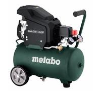 Metabo Basic 601523000 - Compressore con attacco rapido universale, protezione da sovraccarico, compressore lubrificato a pistone, accessori da officina) 250-24 W