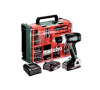 Metabo BS 614051710 - Trapano avvitatore a batteria e valigetta in plastica (2 batterie LiPOWER da 18 V, 2 Ah, diametro del foro 13 mm/36 mm, peso 1,6 kg)