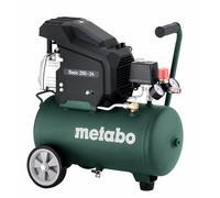 metabo Compressore Basic 200-24-80 l/min capacità di riempimento, 24 l dimensione del serbatoio, 8 bar compressore ad aria compressa, 180 l/min capacità di aspirazione, 1,2 kW - Lubrificato ad olio