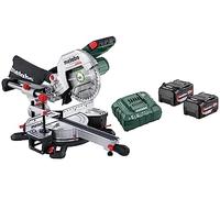 Metabo KGS 18 LTX BL 216 - Sega a batteria (18 V, 2 x 5,2 Ah, Li-Power, caricatore ASC 55, con funzione di trazione, classe M, sega, robusto documento) 614216650