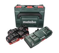 metabo Kit base 4 x LiHD 10Ah ASC 145 Duo + mB - 685143000 - Batteria per quattro volte la potenza e doppia ricarica rapida per la massima potenza - Include batterie da 18 V e caricabatterie