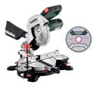 Metabo KS 216 M 610216900 - Set di 2 seghe in metallo duro, con inclinazione della lama per sega, estensioni integrate da tavolo)