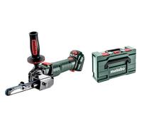 metabo Lima a nastro a batteria BFVB LTX BL 90-18 V, larghezza nastro abrasivo 6-19 mm, motore brushless, velocità variabile, braccio abrasivo sottile, lavorazione in metallo, per levigatura precisa