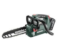 metabo Motosega a batteria MS 18 LTX BL 25-18V, CAS, 25 cm, Oregon SpeedCut Nano Brushless, interruttore di sicurezza, arresto rapido della catena, motosega leggera e compatta per la cura degli alberi