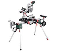 metabo Sega KGS 305 M - 2000 W, lama 305 mm - guida di taglio laser a LED, inclinazione su entrambi i lati, precisa, potente e mobile per applicazioni professionali - Incl. supporto per macchine KSU