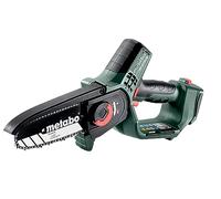 Metabo Sega per legno a batteria (sega per legno senza batteria, piccola motosega 15 cm, senza metaBox, sega da giardino) 600856850