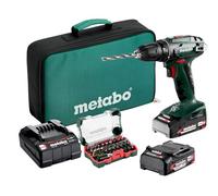 Metabo Trapano avvitatore a batteria BS 18 - 602207930 - 18 V - Con 32 pezzi - Include due batterie e caricabatterie