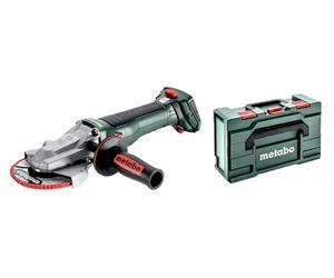 Metabo WVBF 18 LT BL 11-125 Quick - Smerigliatrice angolare a testa piatta, con metaBOX 165 L (tensione della batteria 18 V, diametro del disco 125 mm, peso 1,9 kg) 601307840