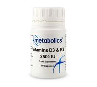 Metabolics Vitamin D3 2500IU and K2 200 mcg, 90 capsule