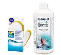 Metacril Deterbord + Guanto Giallo con Spugna, Detergente per Linea di Galleggiamento - 1 LT