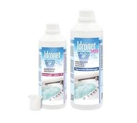 Metacril Kit 2 pz Idronet 500 ML + Idronet Shock 1 LT + Bicchierino Dosatore Graduato, Trattamento Shock e Trattamento di Mantenimento, per la Pulizia di Impianti Idromassaggio