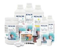 Metacril KIT CHLOR SPA PRO, prodotti specifici x Spa Idromassaggio - 5KG | Set per il Trattamento Acqua di Piscina e Spa di Tutte le Marche a base di Cloro a lenta dissoluzione in pastiglie da 20 gr