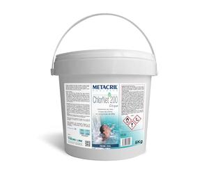 Metacril Pool & Spa Chlor Net 200, Trattamento Acqua a Base di Cloro, Per Piscina, Pastiglie da 200gr - 5KG