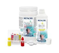 Metacril Starter Kit Chlor Multiaction-L, Trattamento Acqua per Spa - 2 Kg | Set a Base di Cloro Multiazione, in Pastiglie da 20 gr, Ideale per Piscina o Spa Idromassaggio di Tutte le Marche