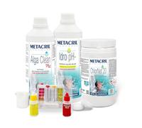 Metacril Starter Kit Chlor, Trattamento Acqua a Base di Cloro - 3 KG | Set Cloro in Pastiglie da 20 gr, Ideale per Piscina e Spa Idromassaggio di Tutte le Marche