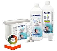 Metacril Starter Kit Oxi, Trattamento Acqua a Base di Ossigeno Attivo 3,5KG | Set Ossigeno in pastiglie da 20 gr, Ideale per Piscina e Spa Idromassaggio di Tutte le Marche