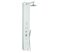 METAFORM Colonna Doccia Multifunzione Crystal, Alluminio Verniciato E Vetro, 25x53x160 Cm Bianco