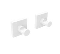 Metaform - Coppia appendiabito da parete Bianco Opaco in Acciaio verniciato M...
