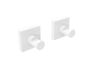 Metaform - Coppia appendiabito da parete Bianco Opaco in Acciaio verniciato M...
