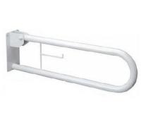 METAFORM Maniglione sicurezza ribaltabile bianco con portarotolo 83 cm