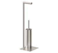 Metaform - Piantana porta scopino Poseidon da terra Spazzolato in Acciaio Mod...