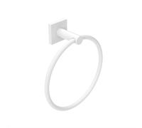 Metaform - Porta asciugamani ad anello da parete Bianco Opaco in Acciaio vern...