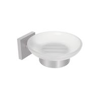 Metaform - Porta sapone da parete Satinato in Acciaio Inox e vetro Mod. Hotel...