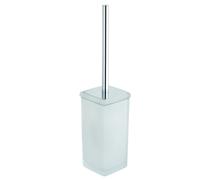 Metaform - Porta scopino da terra Cromo in Ottone cromato e vetro Mod. Aida