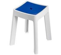 METAFORM - Sgabello Contenitore Bianco E Blu In Resina Termoplastica Mod. Keope